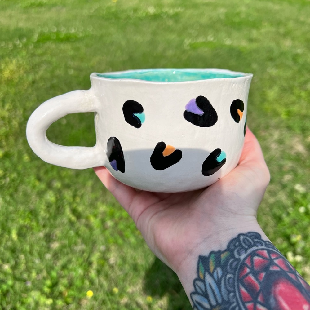 Handmade Ceramic Cheetah Print Mug
